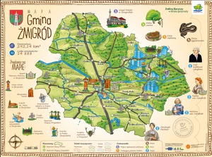 Mapa rysunkowa gminy Żmigród